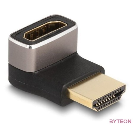 Delock HDMI adapter apa - anya 90 lefelé néző csatlakozódugóval 8K 60 Hz szürke fém