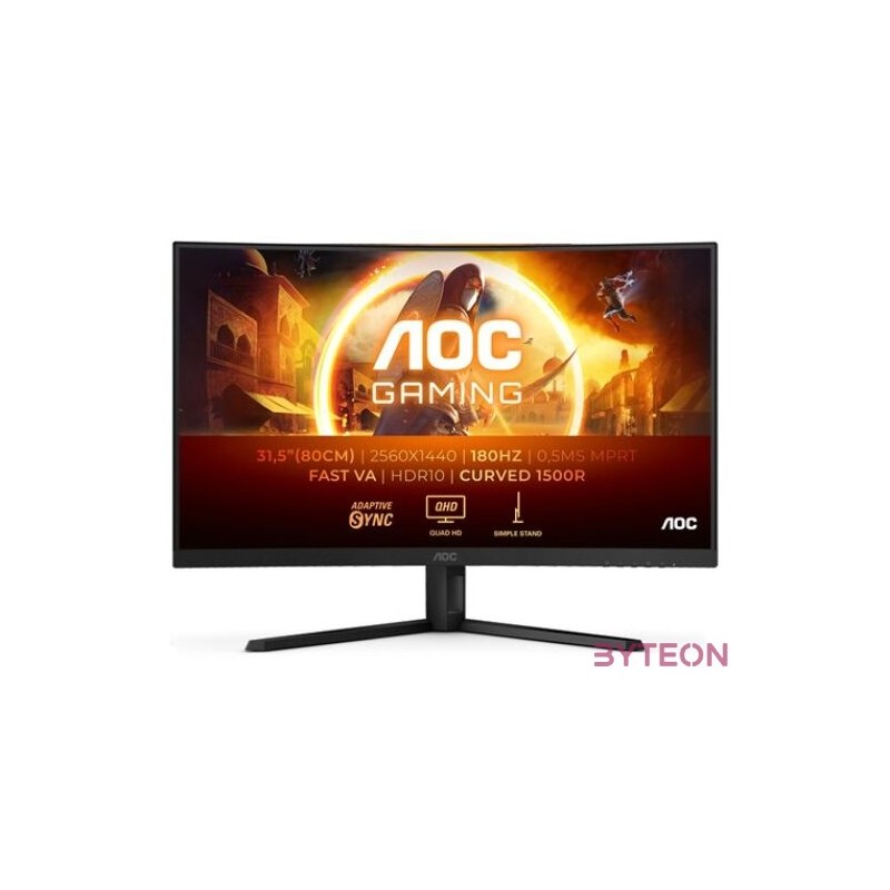 AOC CQ32G4VE 81,3cm (32) QHD Fast VA Gaming Monitor Curved 169 HDMI,DP 180Hz 0,5ms (MPRT) Sync