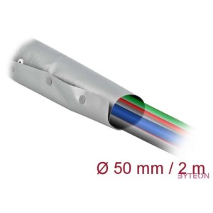 Delock Kábelkarmantyú patent szorítóval 2 m x 50 mm szürke , fekete