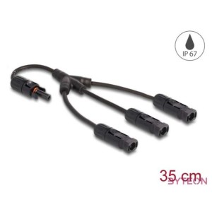 Delock DL4 napelem elosztó kábel 1 x anya és 3 x duga 35 cm fekete