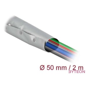 Delock Kábelkarmantyú patent szorítóval 2 m x 50 mm szürke , fekete