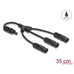 Delock DL4 napelem elosztó kábel 1 x anya és 3 x duga 35 cm fekete