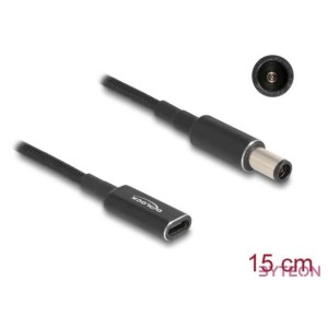 Delock Laptop töltőkábel adapterkábel USB Type-C anya - HP 7,4 x 5,0 mm apa 15 cm