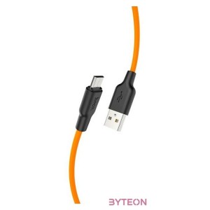 HOCO X21 Szilikon töltokábel Micro USB 1m, narancssárga