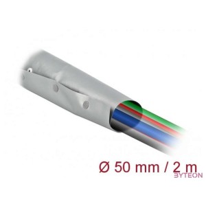 Delock Kábelkarmantyú patent szorítóval 2 m x 50 mm szürke , fekete