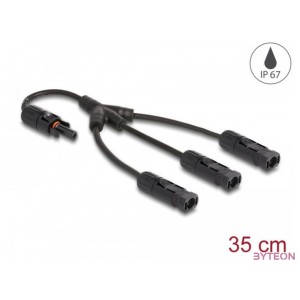 Delock DL4 napelem elosztó kábel 1 x anya és 3 x duga 35 cm fekete