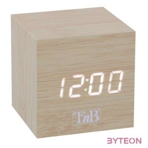 TNB JOY fa borítású, kocka alakú LED kijelzős ébresztőóra