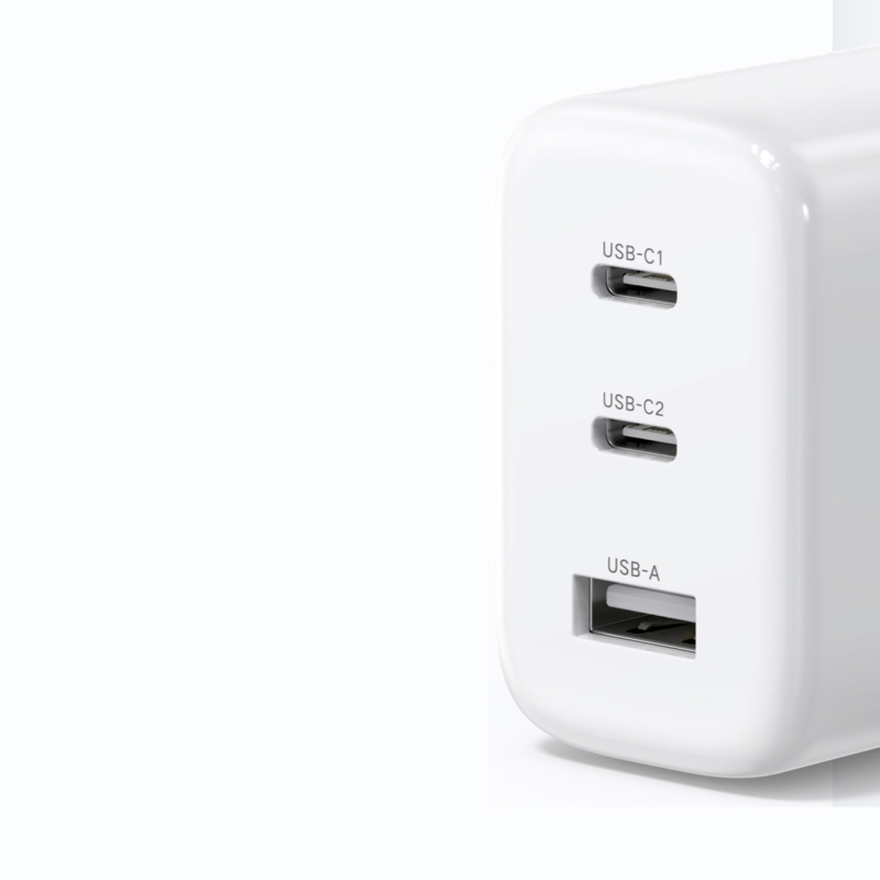 Wall charger UGREEN CD275, 2x USB-C, 1x USB, 65W (white)