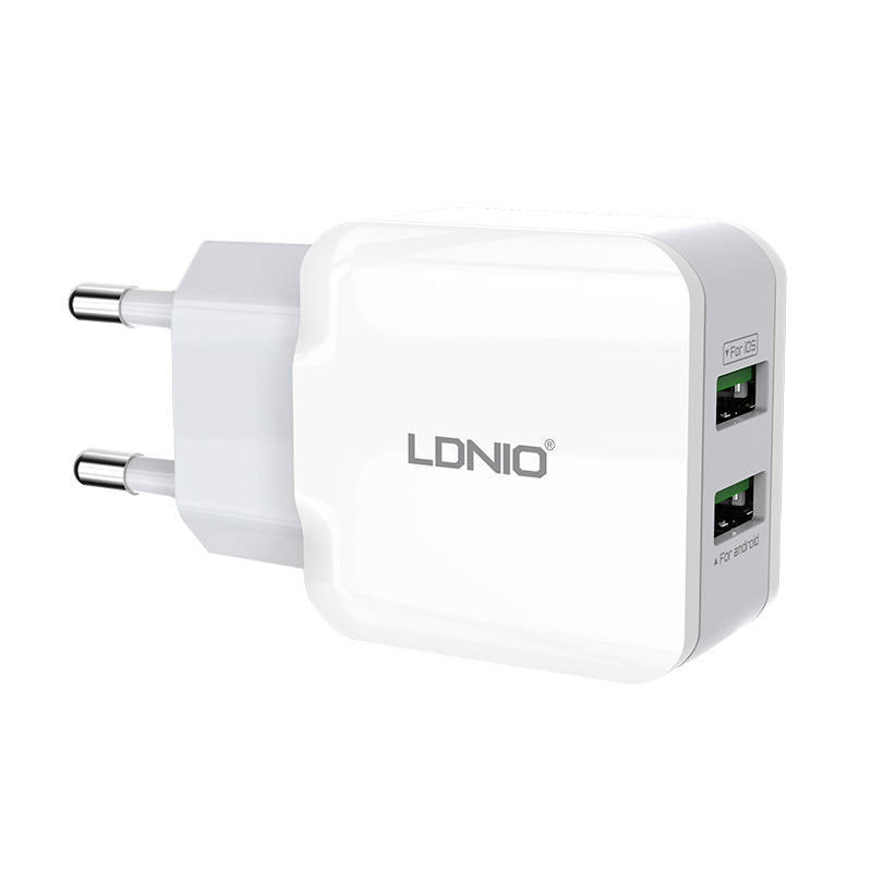 Wall charger LDNIO A2202, 2x USB, 12W (white)