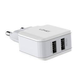 Wall charger LDNIO A2202, 2x USB, 12W (white)