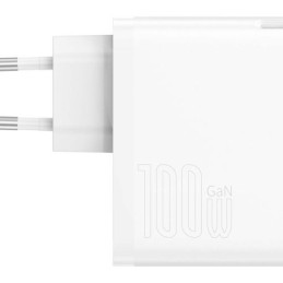 Baseus GaN5 Pro USB-C + USB fali töltő, 100W  + 1m kábel (fehér)