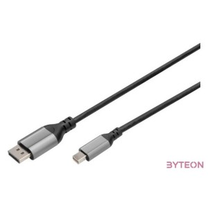 DIGITUS 8K Adapterkabel mini DP zu DP Alugehuse, schwarz, 2m
