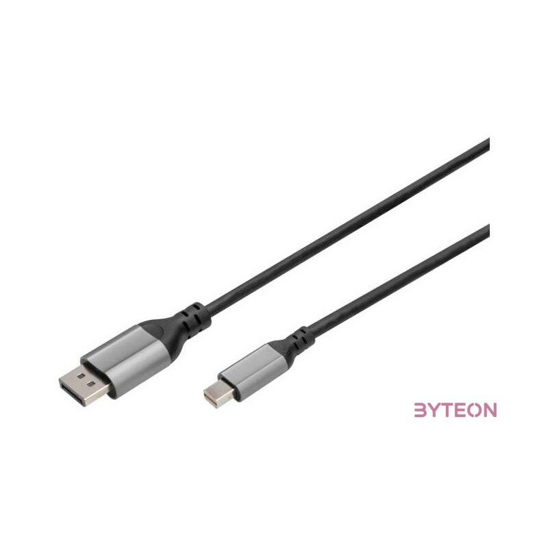 DIGITUS 8K Adapterkabel mini DP zu DP Alugehuse, schwarz, 2m