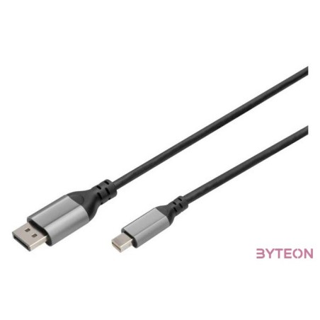 DIGITUS 8K Adapterkabel mini DP zu DP Alugehuse, schwarz, 2m