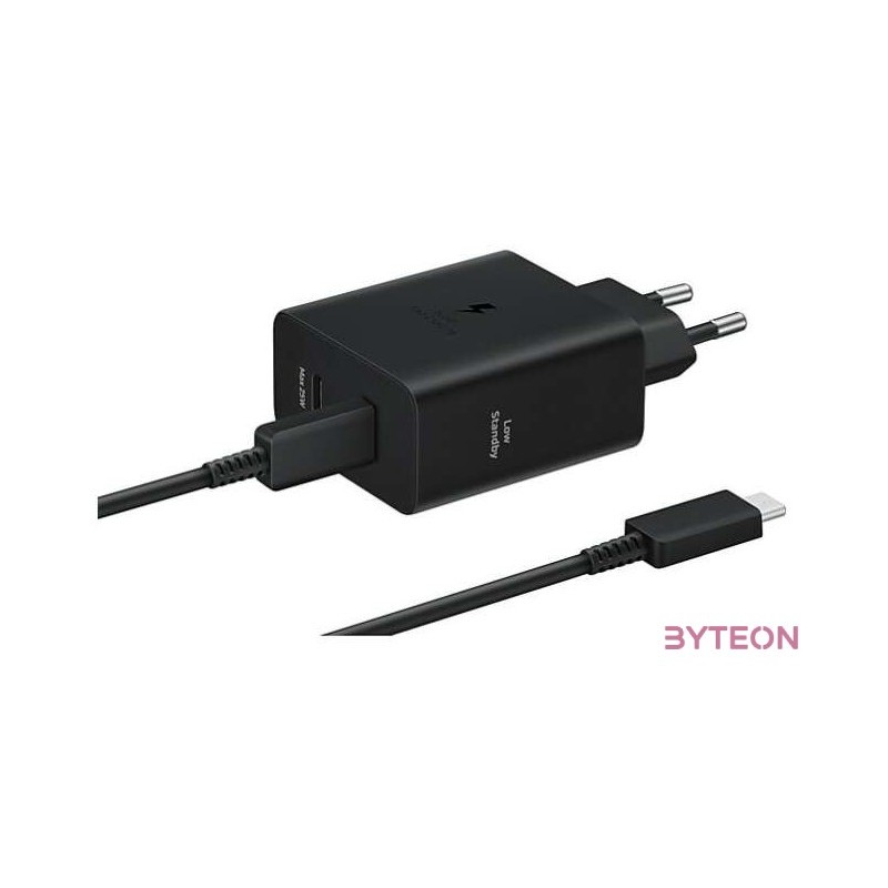 Samsung Schnellladegert 50W Power Duo  5A Kabel PD USB-C T5020 Schwarz
