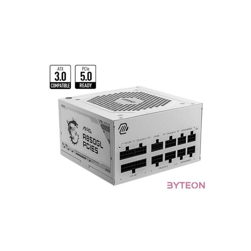MSI MAG A850GL White 850 Watt ATX3.0 80 Gold Netzteil PCIe 5.0 120mm Lüfter