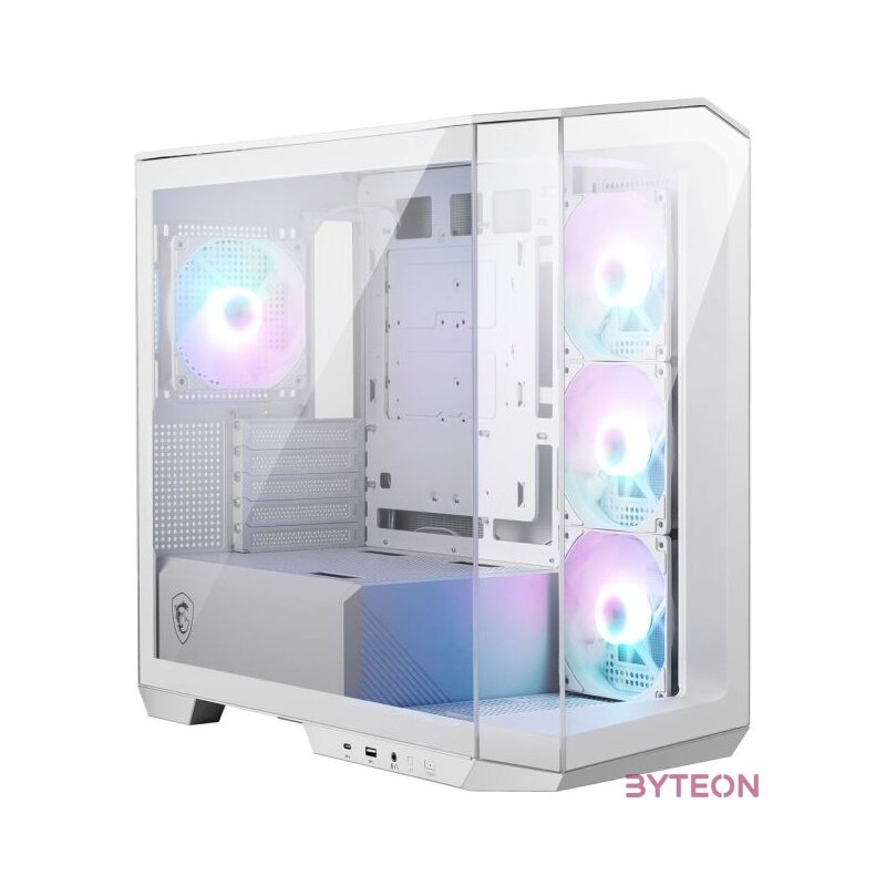 MSI MAG Pano M100R PZ Midi Tower Gaming Gehuse, Echtglas Seitenfenster, Wei