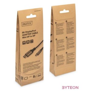 DIGITUS 8K Adapterkabel mini DP zu DP Alugehuse, schwarz, 2m