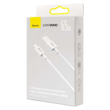 Baseus Superior Series Cable USB to USB-C, 65W, PD, 2m (white)