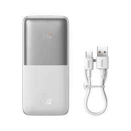 Baseus Bipow Pro Powerbank, 10000mAh, 2xUSB, USB-C, 20W (fehér)