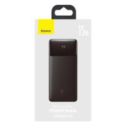 Baseus Bipow Powerbank 20000mAh, 2xUSB, USB-C, 15W (fekete)