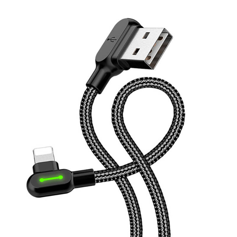 Mcdodo CA-4674 LED Angle USB Lightning Cable, 0.5m (Black)