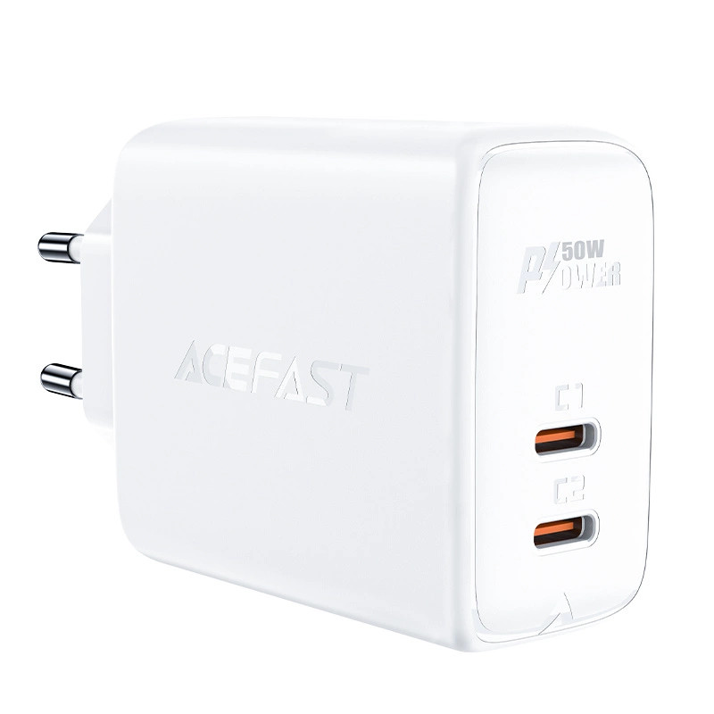 Wall charger Acefast A29 PD50W GAN, 2x USB, 50W (white)