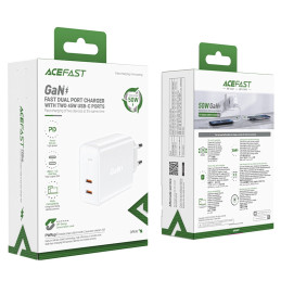 Wall charger Acefast A29 PD50W GAN, 2x USB, 50W (white)