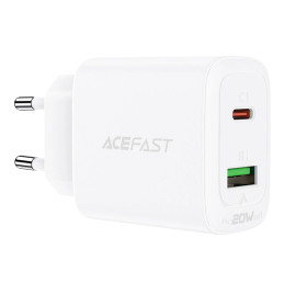 Wall Charger Acefast A25, USB + USB-C, PD 20W (white)