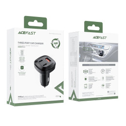 Car Charger Acefast B3, 66W, 2x USB-C + USB (black)