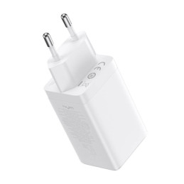 Baseus GaN5 Pro wall charger 2xUSB-C + USB, 65W (white)