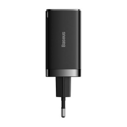 Baseus GaN5 Pro wall charger 2xUSB-C + USB, 65W (black)