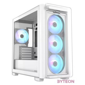 ASUS A23 Plus TG ARGB Micro-ATX Gaming Gehuse mit Seitenfenster wei