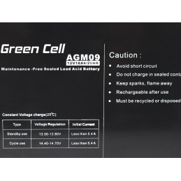 GREEN CELL Battery AGM 12V18AH