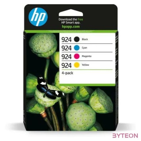 HP 924 , 6C3Z1NE 4er-Pack Original Druckerpatrone Schwarz,Bunt CMYK Instant Ink