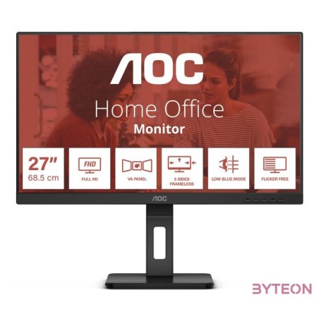 AOC 27E3QAF 68,6cm (27) FHD IPS Office Monitor 169 HDMI,DP,VGA 75Hz 4ms Sync