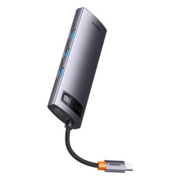 Hub 6in1 Baseus StarJoy Series, USB-C to 3x USB 3.0 + HDMI + USB-C PD + RJ45