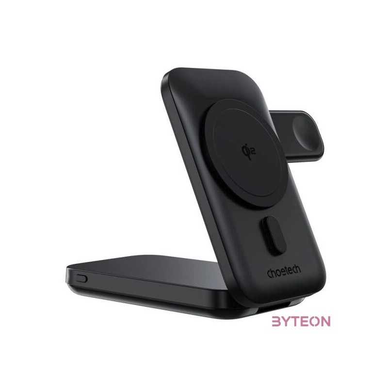 Choetech B750 mágneses töltő és tartó, 10000mAh, Qi2 (fekete)