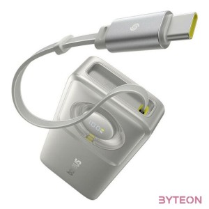 Baseus Free2Pull powerbank kábellel, 10000mAh, 30W (szürke)