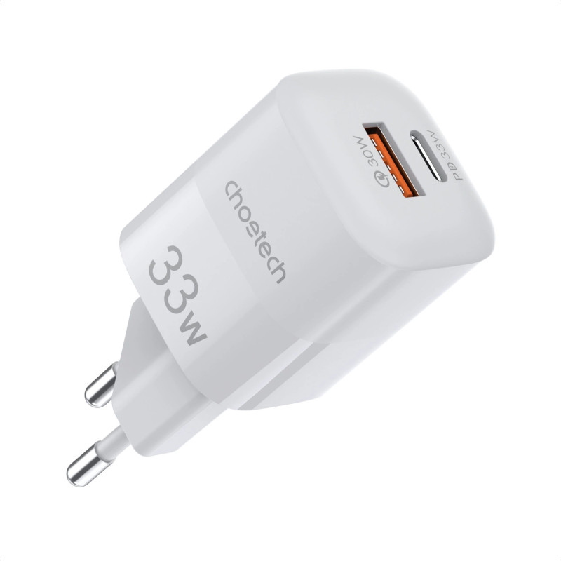 Wall Charger Choetech, 33W, PD5006 A+C dual port (white)