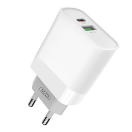 Wall Charger with + USB-C Cable XO L64 20W, QC3.0, PD (white)