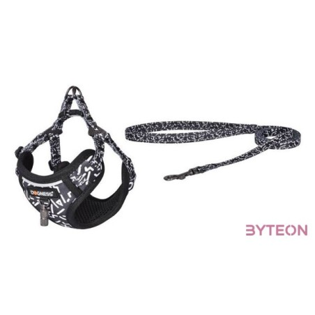 Dogness sétáló szett, pórázhám kutyának (fekete-fehér)