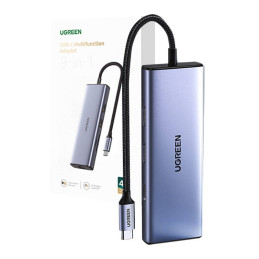 UGREEN 9-in-1 CM490 Hub USB-C, 2x USB-A 3.0, USB-A 2.0, 2x HDMI 4K/60Hz, SD/TF, RJ45 Adapter