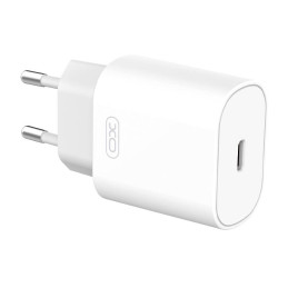 XO L91 Wall Charger, USB-C, 25W + USB-C to Lightning Cable (White)