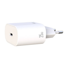 XO L91 Wall Charger, USB-C, 25W + USB-C to Lightning Cable (White)