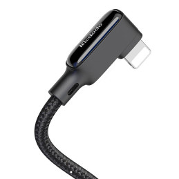 USB to Lightning cable, Mcdodo CA-7300, angled, 1.8m (black)