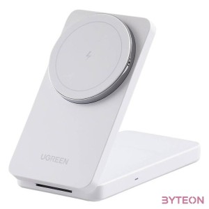 UGREEN W528 2 az 1-ben iPhone,AirPods vezeték nélküli töltő, 20W (fehér)