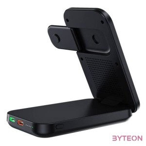 Choetech B750 mágneses töltő és tartó, 10000mAh, Qi2 (fekete)