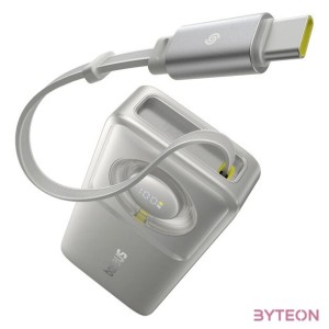 Baseus Free2Pull powerbank kábellel, 10000mAh, 30W (szürke)