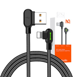 USB to Lightning cable, Mcdodo CA-4679, angled, 3m (black)